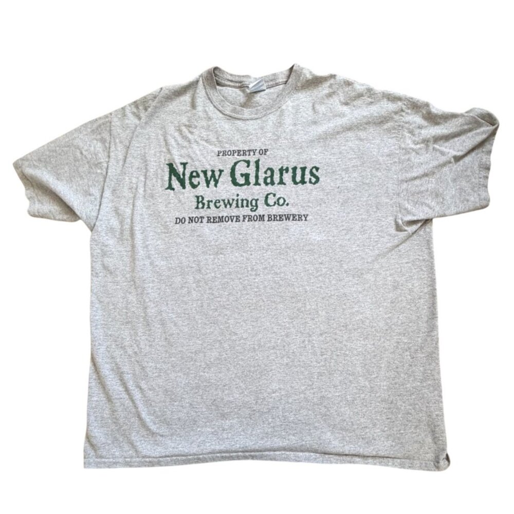 New Glarus Brewing Group Wisconsin Adult T-Shirt-Gray-2XL-GUC